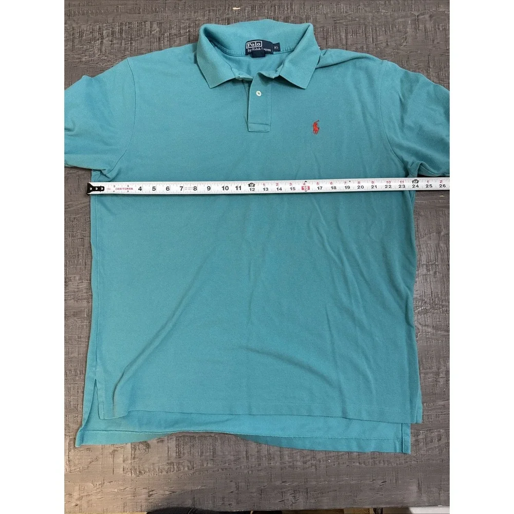 Polo Ralph Lauren Men's XL Teal Cotton Polo Shirt Short Sleeve Classic Pony Logo